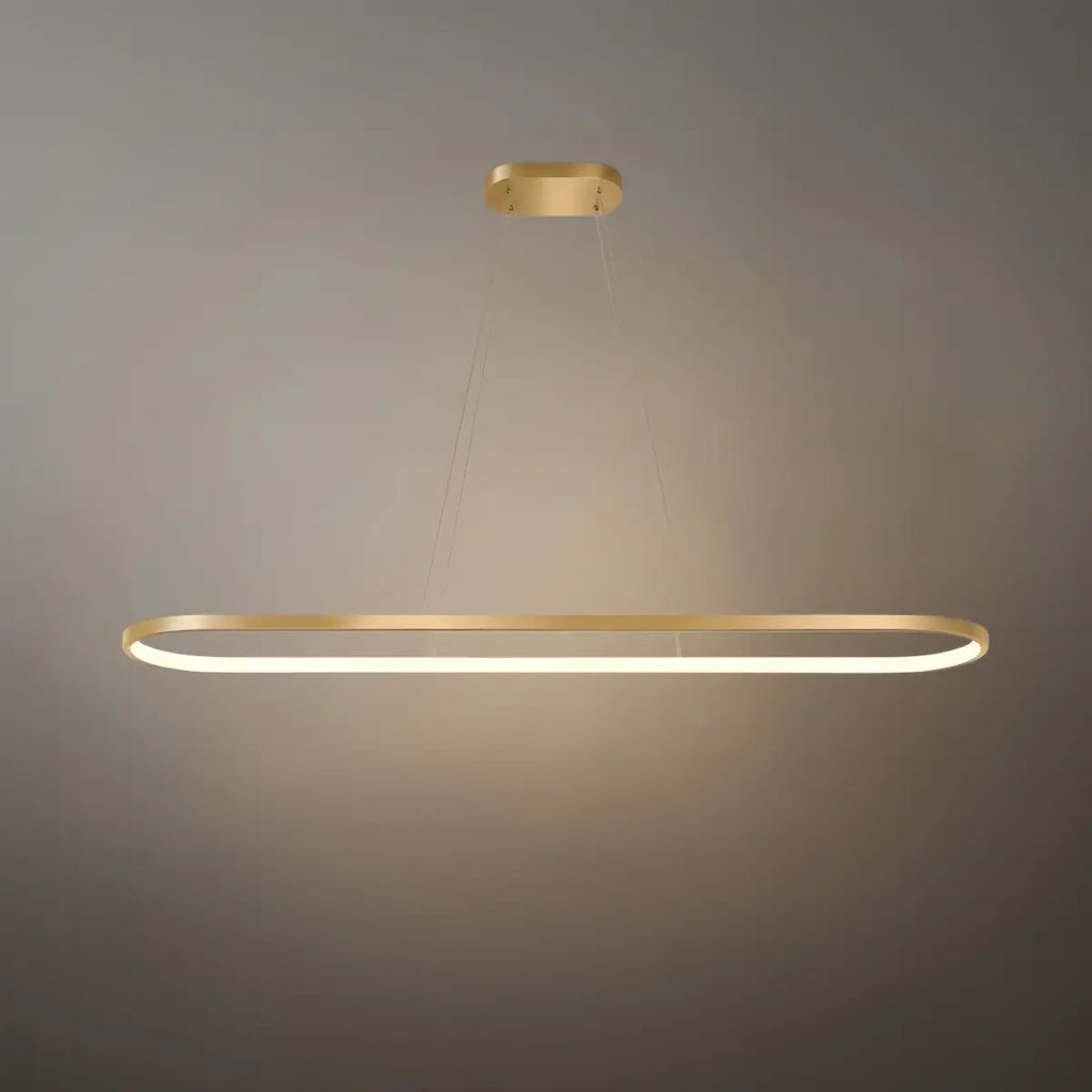 Modern Oval Pendant Light - White/Black/Gold Metal for Dining Room - Flindria