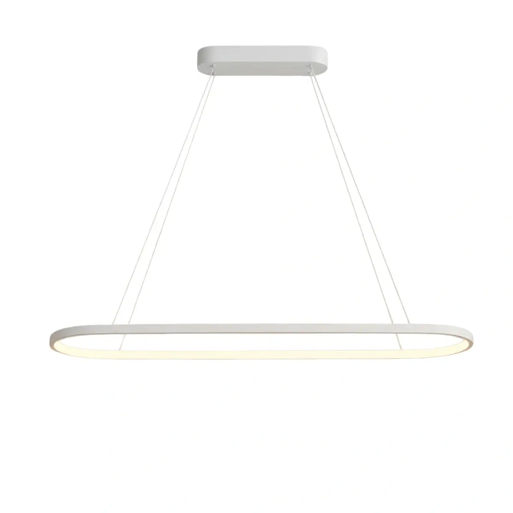 Modern Oval Pendant Light - White/Black/Gold Metal for Dining Room - Flindria
