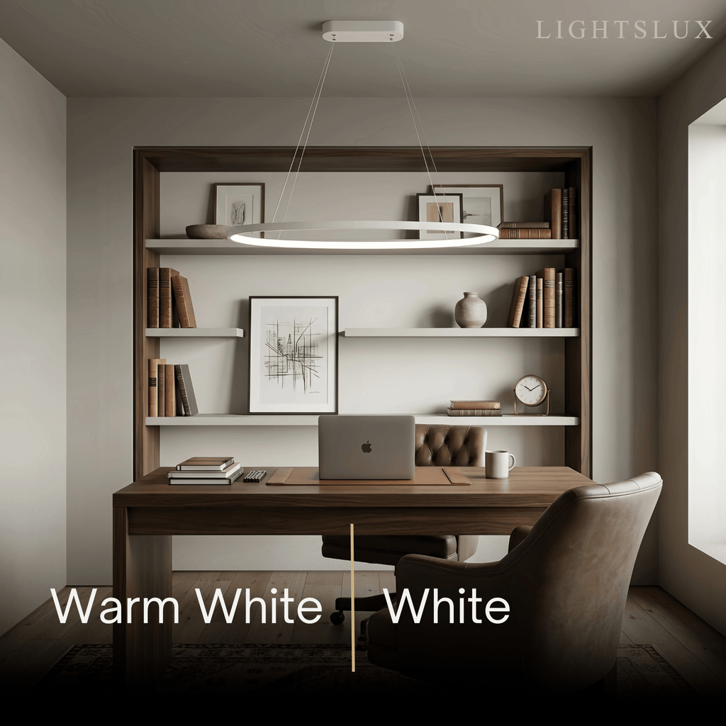 Modern Oval Pendant Light - White/Black/Gold Metal for Dining Room - Flindria