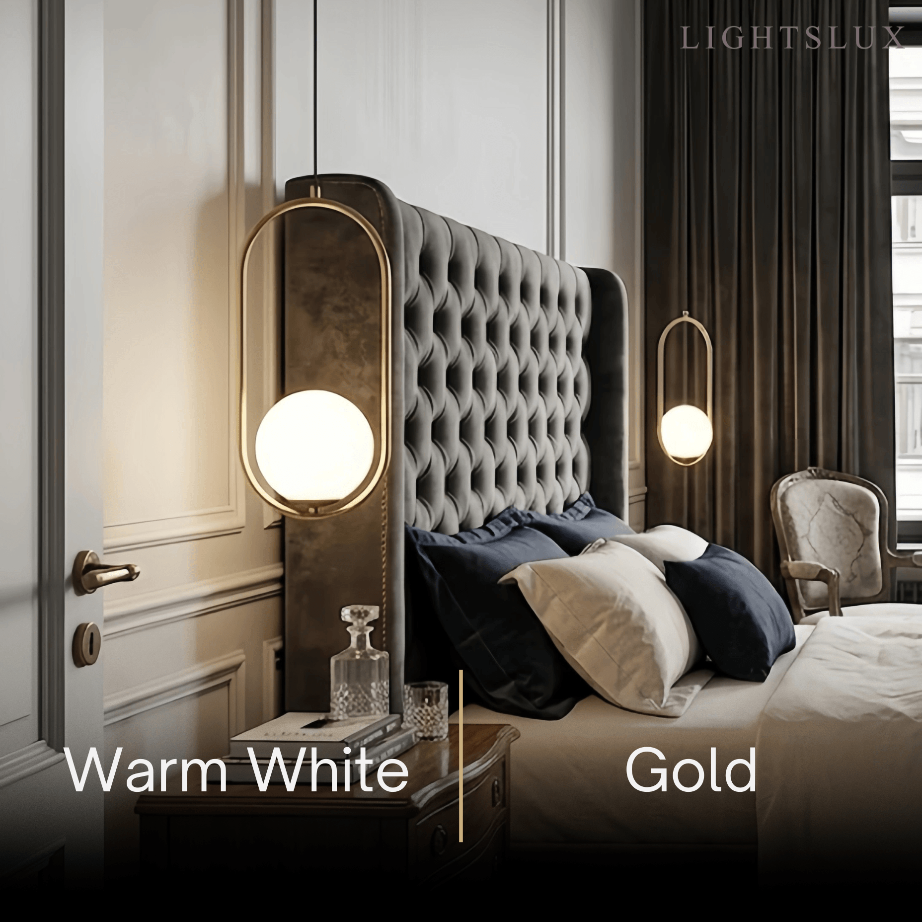 Modern Oval Pendant Light - Black/Gold Metal/Glass for Living Room - Flindria