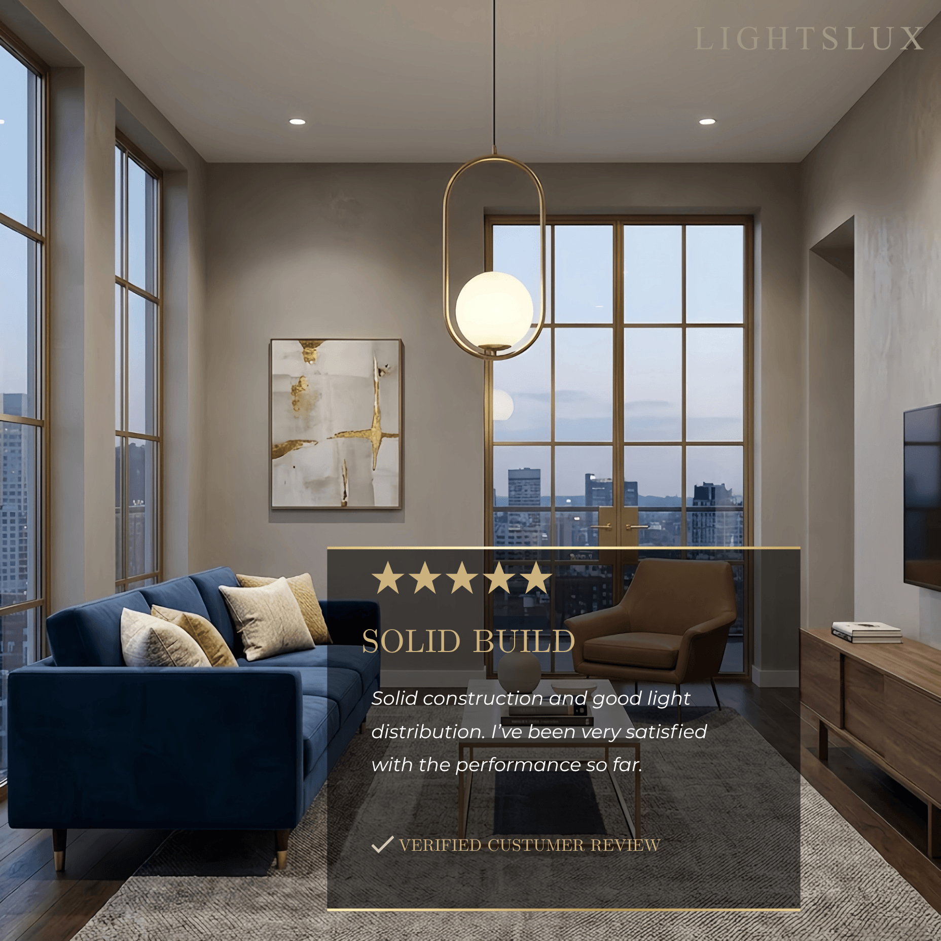 Modern Oval Pendant Light - Black/Gold Metal/Glass for Living Room - Flindria