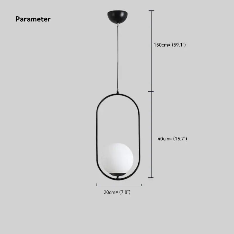 Modern Oval Pendant Light - Black/Gold Metal/Glass for Living Room - Flindria