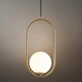Modern Oval Pendant Light - Black/Gold Metal/Glass for Living Room - Flindria