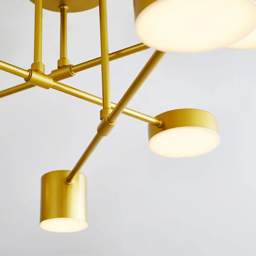Six Light Adjustable LED Ceiling Lamp — Modern Black Design