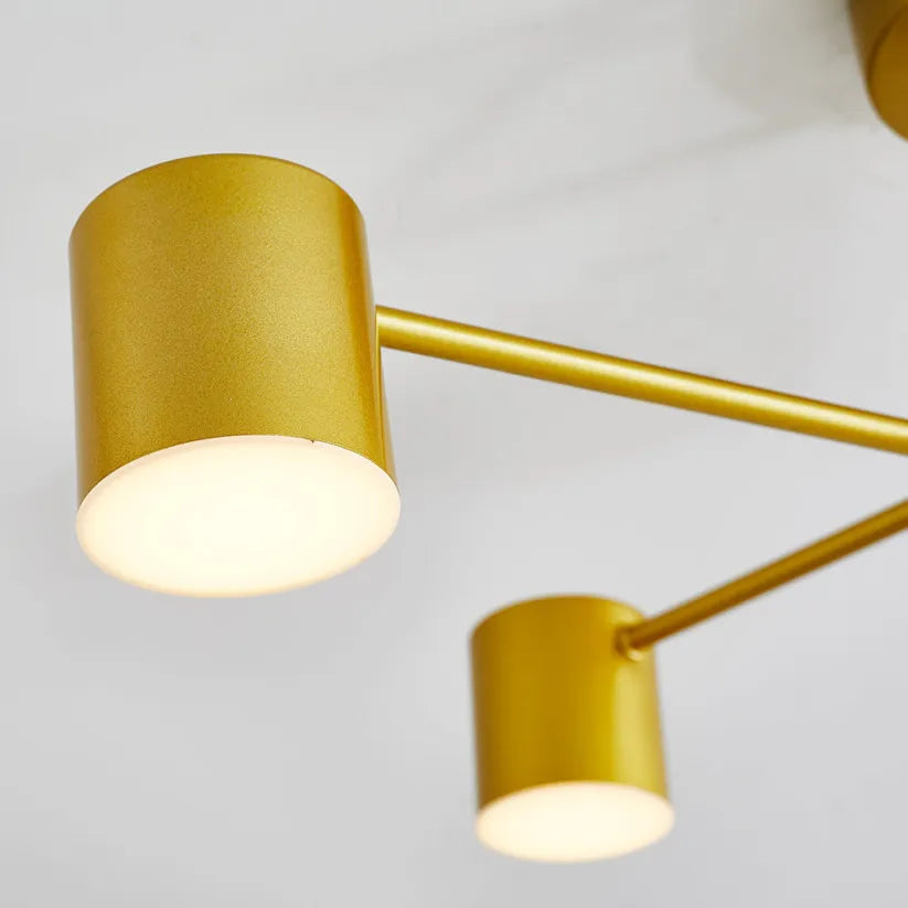 Six Light Adjustable LED Ceiling Lamp — Modern Black Design
