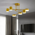 Six Light Adjustable LED Ceiling Lamp — Modern Black Design