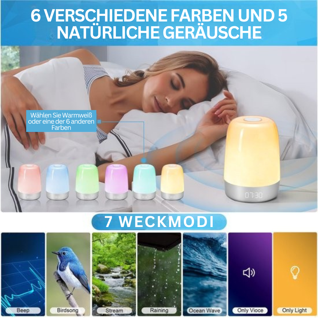 Aurora Aufwachlicht-Wecker — Sonnenaufgangssimulation, natürliche Klänge