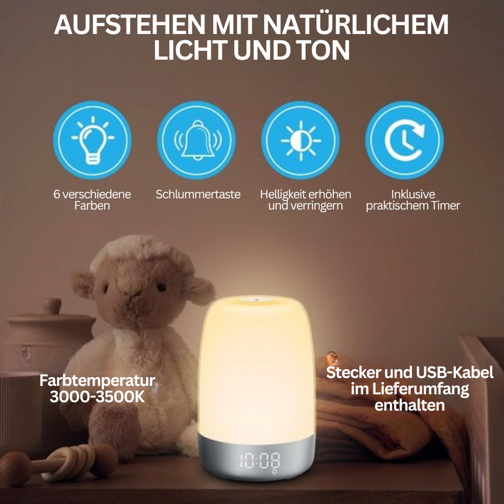 Aurora Aufwachlicht-Wecker — Sonnenaufgangssimulation, natürliche Klänge