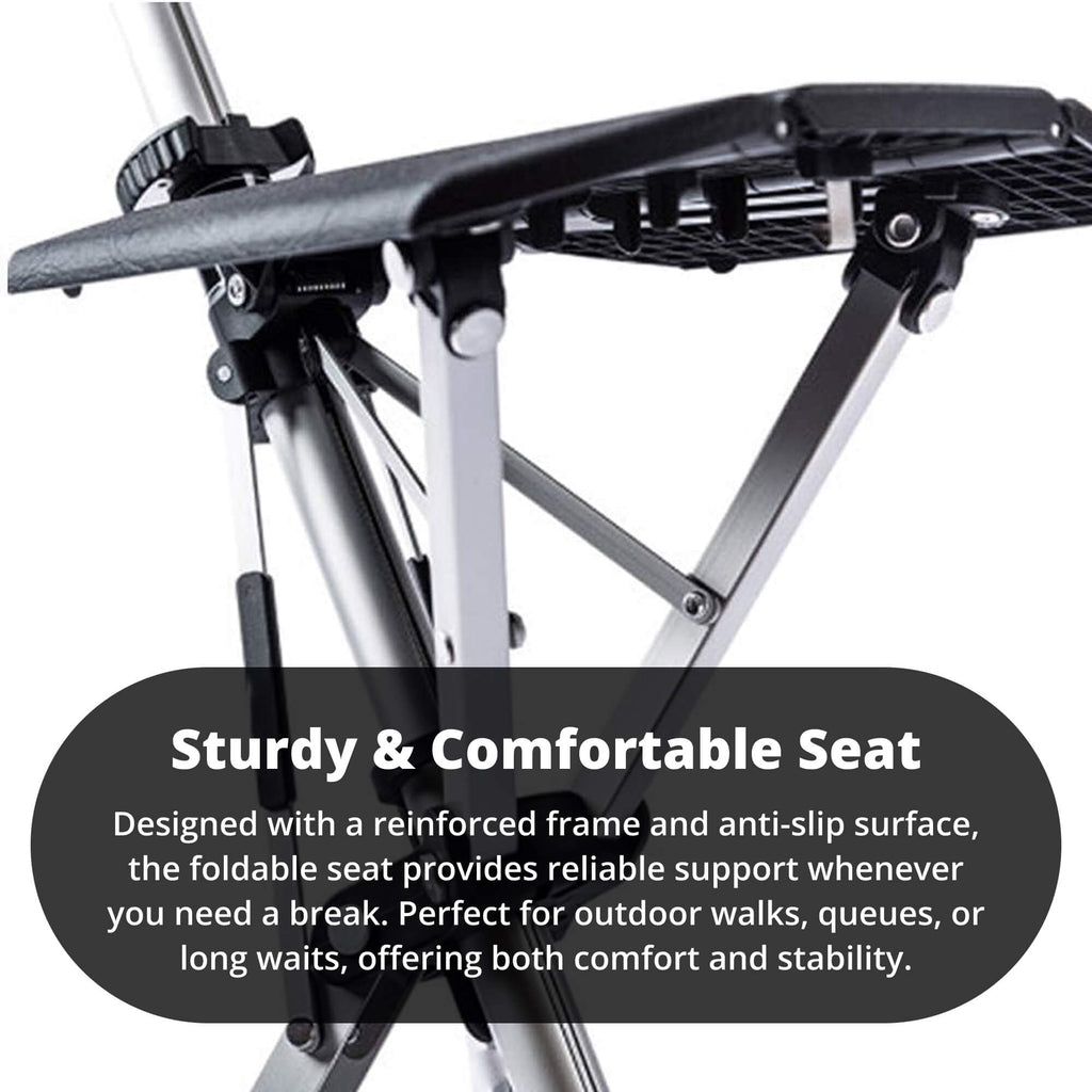 Collapsible Walking Cane Chair — Compact Foldable Seat