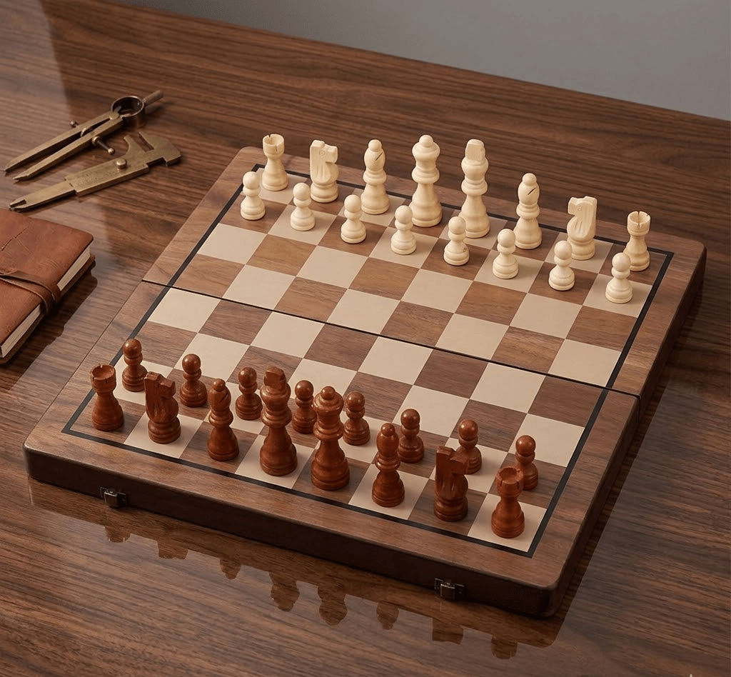 Classic Wooden Chess Set — Tournament Board, Traditional Playing Pieces