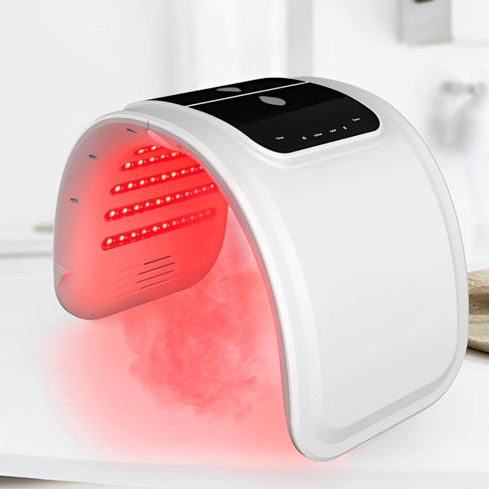 LumiDerm LED-ansigtsbehandlingsenhed med flere farver — indstilling med rødt lys