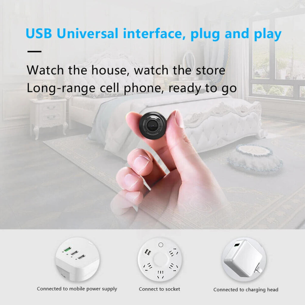 NovaGuard 1080P mini WiFi bezpečnostní kamera — vodotěsné pouzdro, noční vidění v rozsahu 160 stupňů