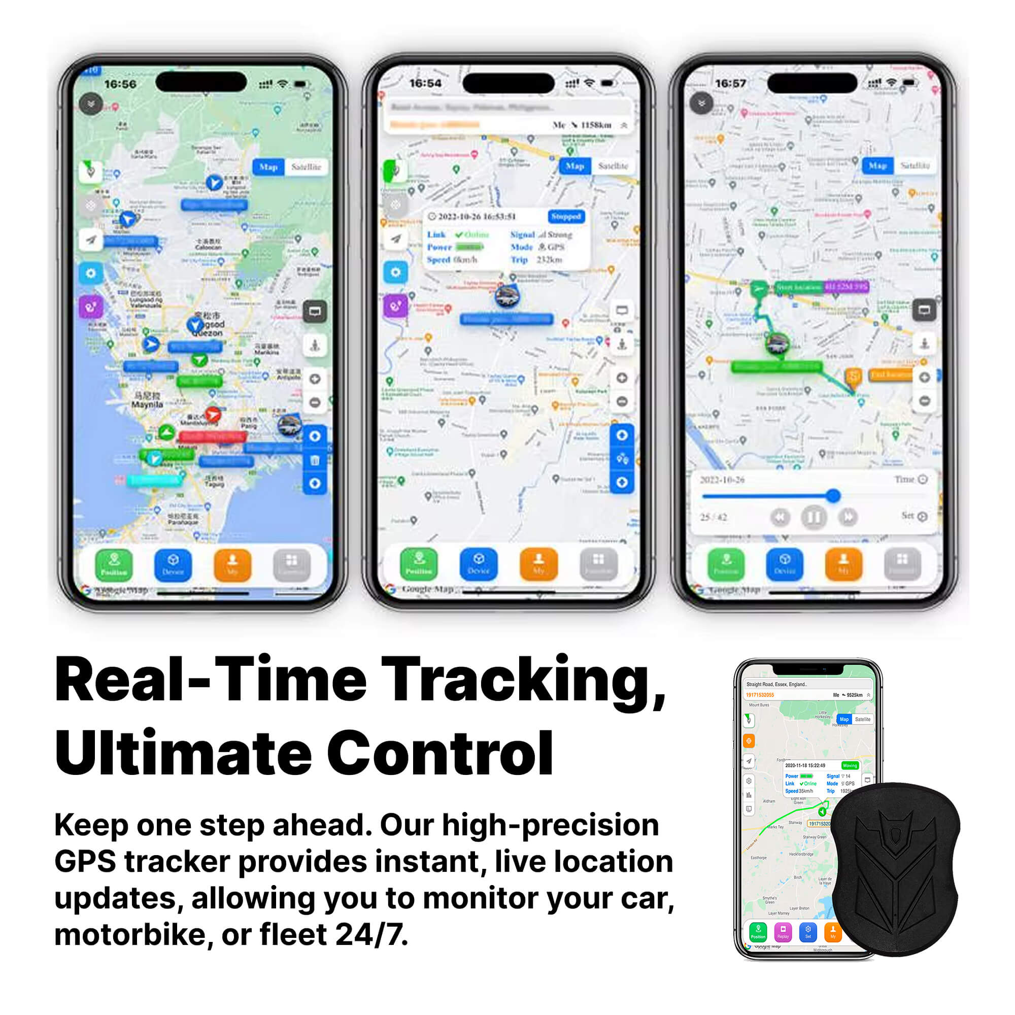 Rastreador GPS impermeable para vehículos — Seguimiento en tiempo real, activación por voz, batería de 5000 mAh