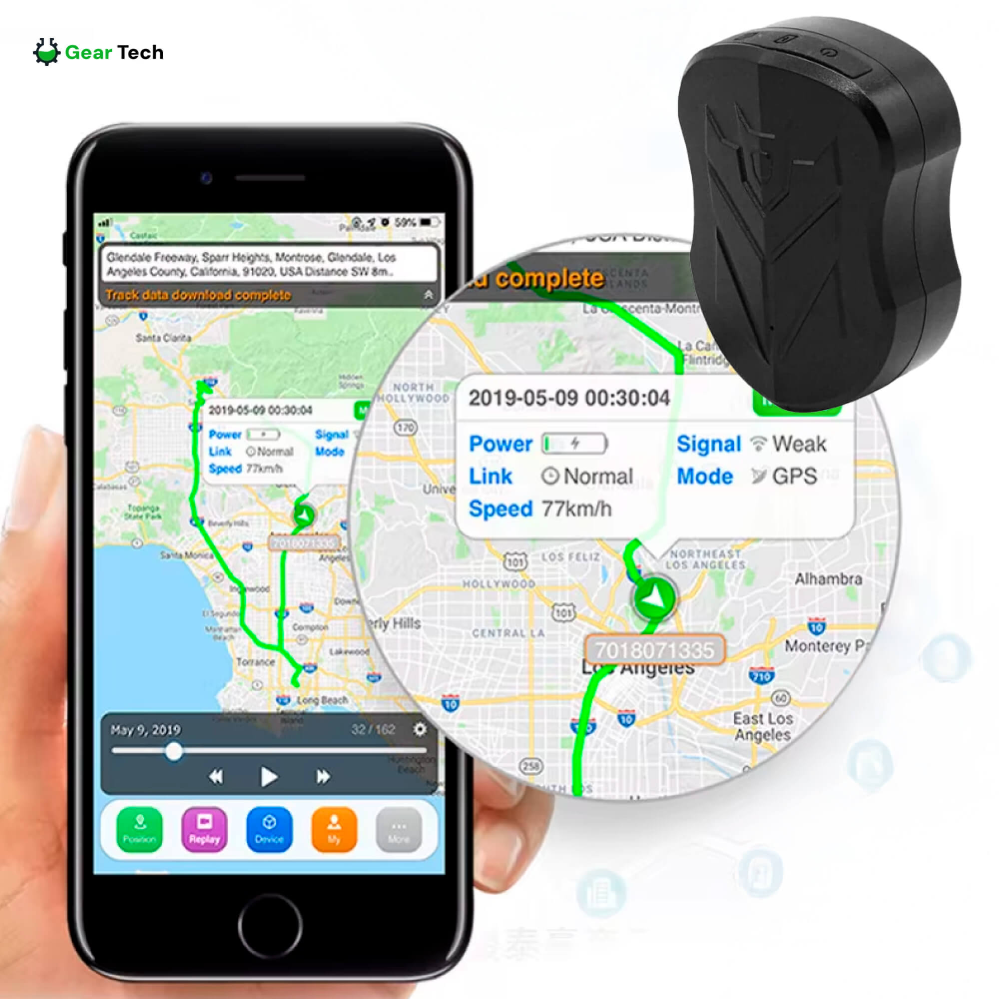 Rastreador GPS impermeable para vehículos — Seguimiento en tiempo real, activación por voz, batería de 5000 mAh