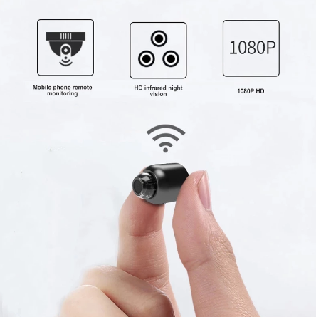1080P HD mini bezpečnostní kamera — IP WiFi bezdrátová, širokoúhlý záběr 160°, noční vidění, vodotěsná