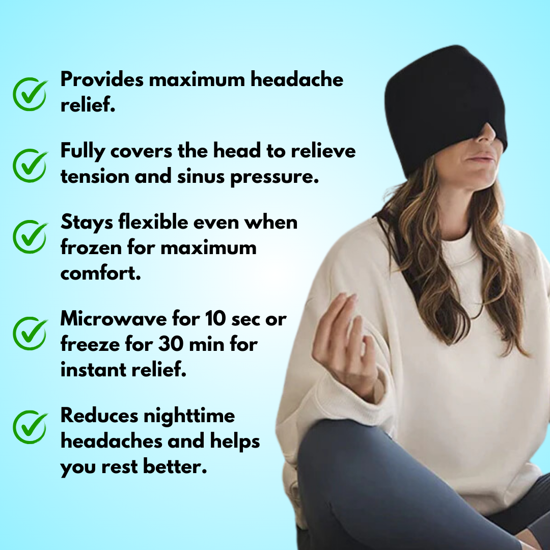 Gorro de gel macio Therma para alívio da enxaqueca — terapia da dor com calor/frio