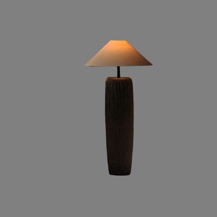 Rookhaven Floor Lamp — Distressed Reclaimed Wood Frame, Warm Glow
