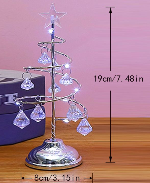 Lampe de table en forme de sapin de Noël en cristal — veilleuse réutilisable