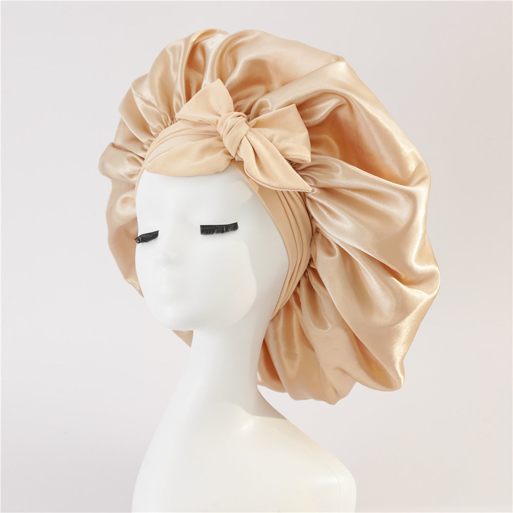 Bonnet en satin de soie — contrôle des frisottis et protection des cheveux