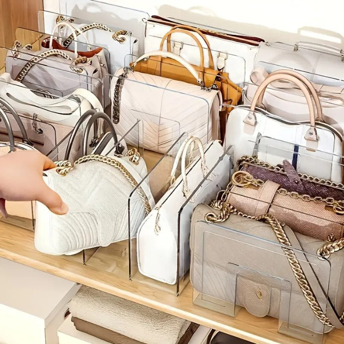 Organizer-Regale aus transparentem Acrylkunststoff für Handtaschen — Platzsparend