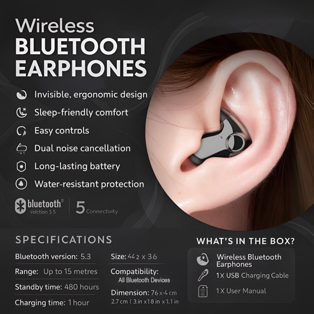 Auriculares Bluetooth intra-auriculares à prova de água com cancelamento ativo de ruído