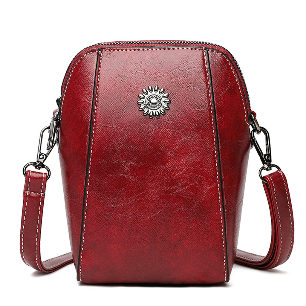 Retro-Umhängetasche aus Leder — stilvolle Schultertasche, 14x6x18cm
