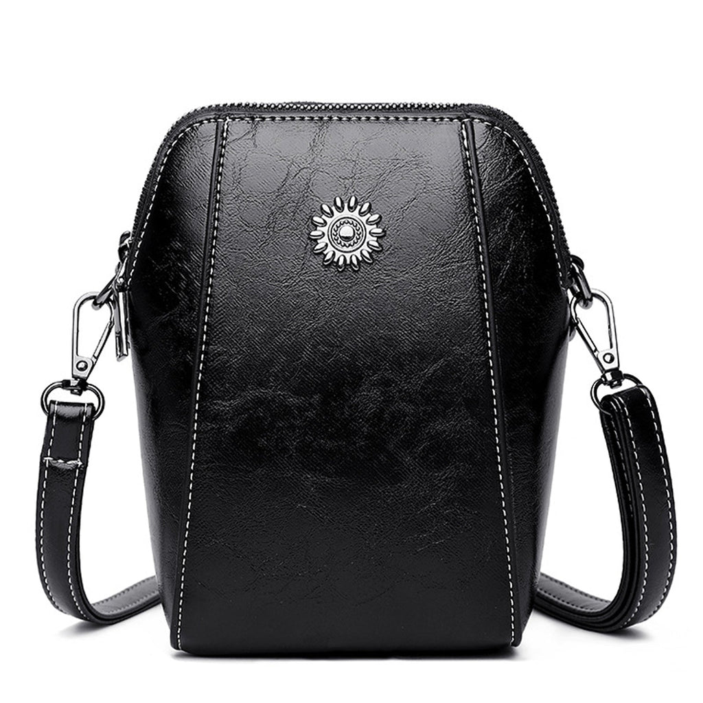 Retro-Umhängetasche aus Leder — stilvolle Schultertasche, 14x6x18cm