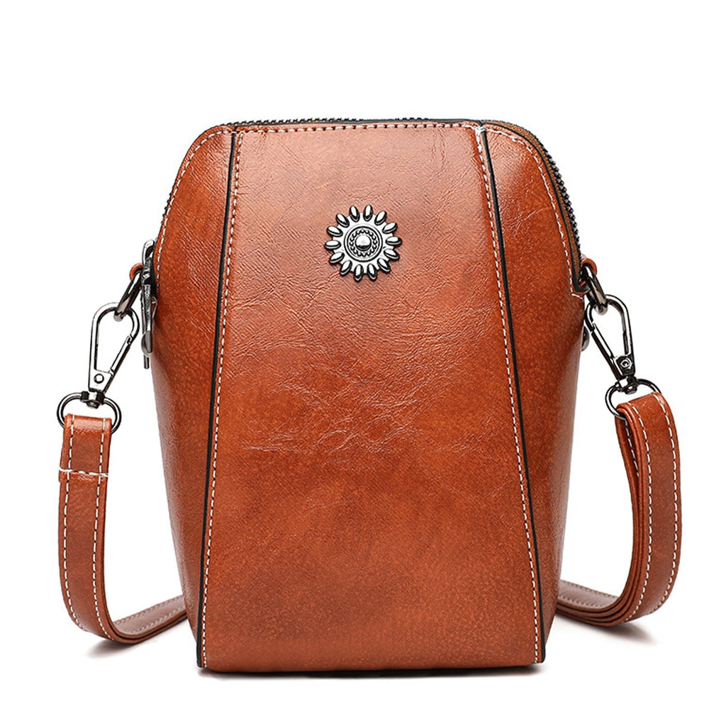 Retro-Umhängetasche aus Leder — stilvolle Schultertasche, 14x6x18cm