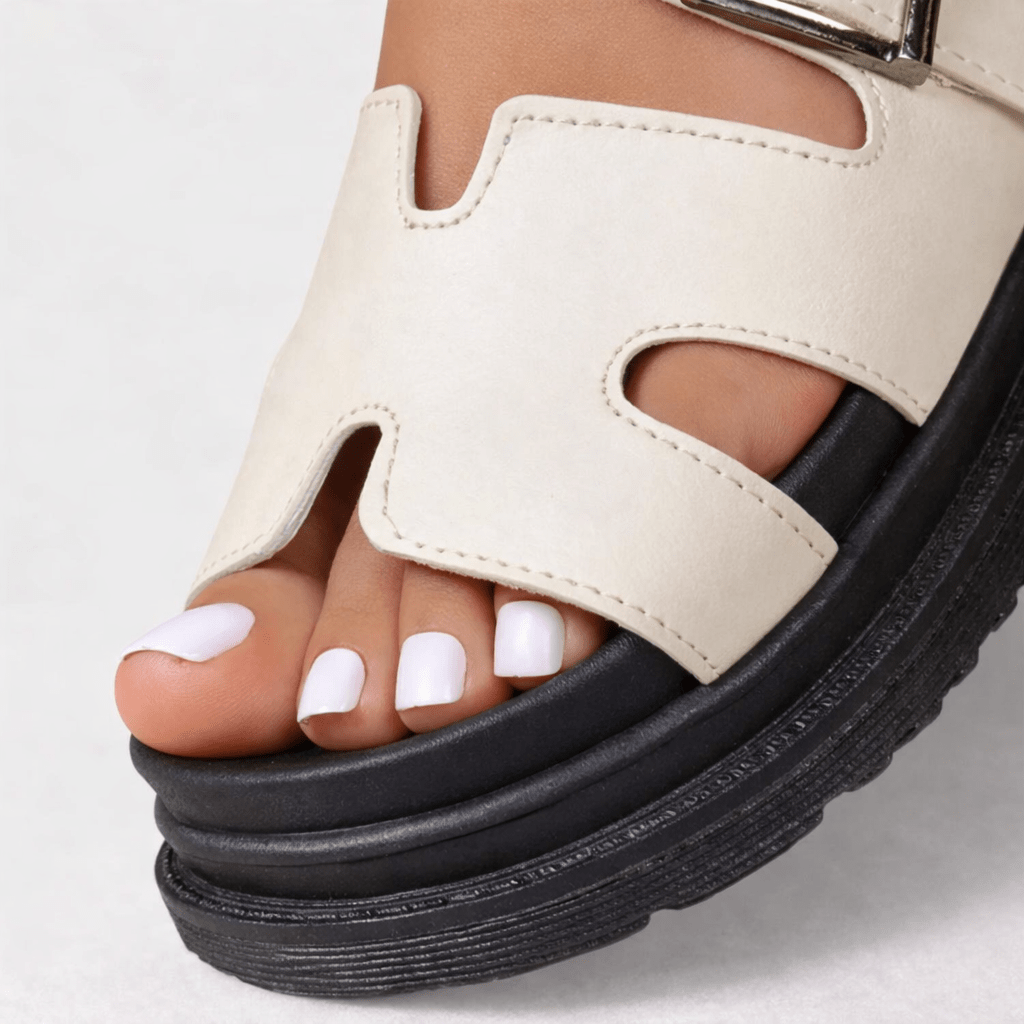 Women's Adjustable Slip-On Sandals — Thick Sole, Generously Padded Midsole