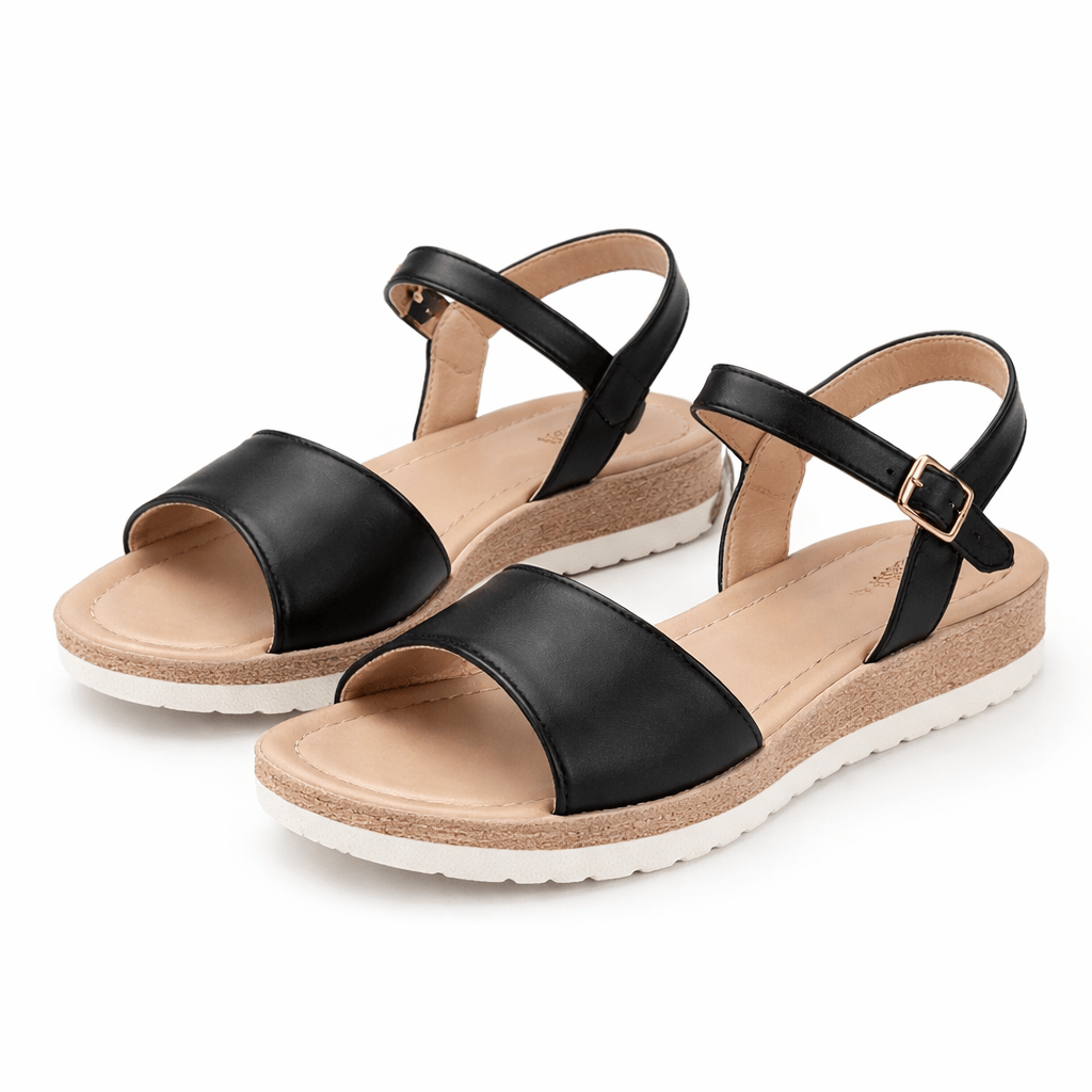 Women's Wedge Sandals — Cushioned Strap, Padded Outsole, Various Sizes