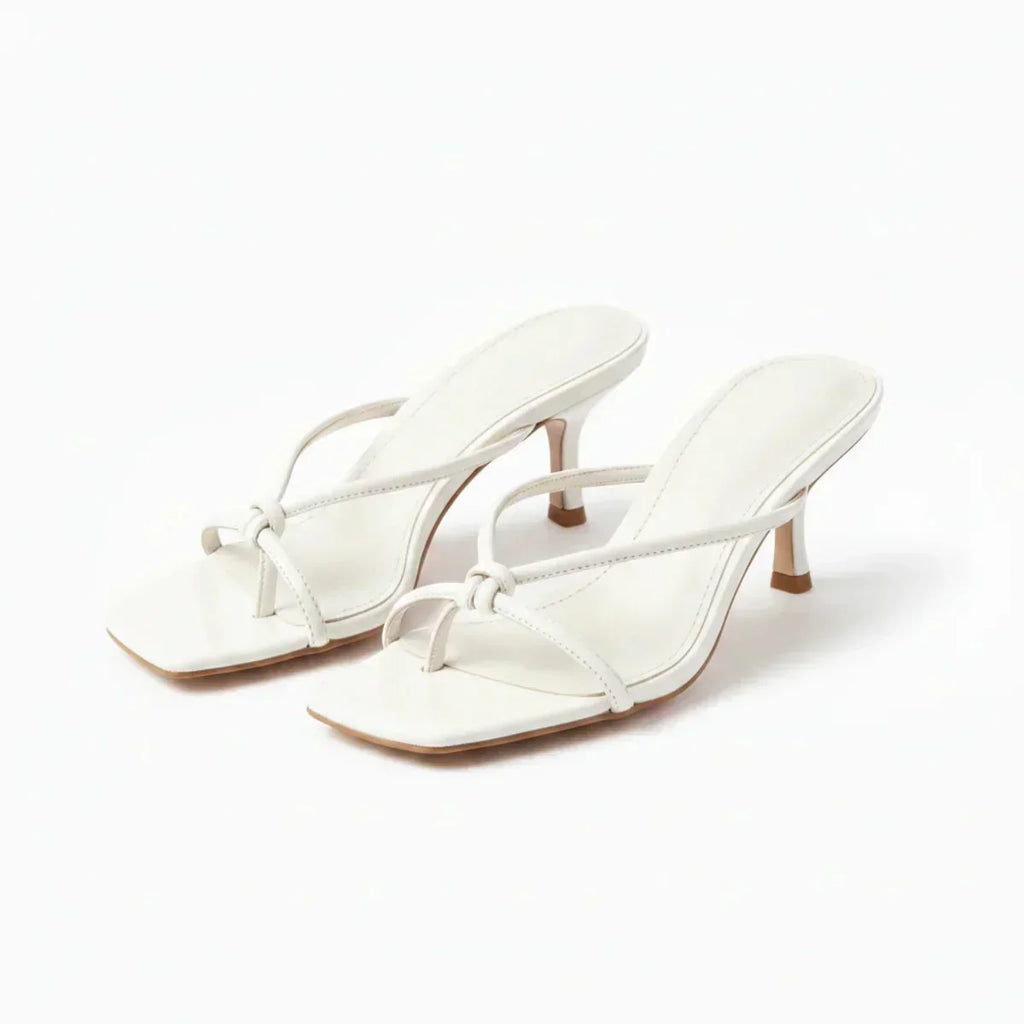 Orthopedische sandalen met hak voor dames - gekruiste band, stabiele hak, open vierkante neus