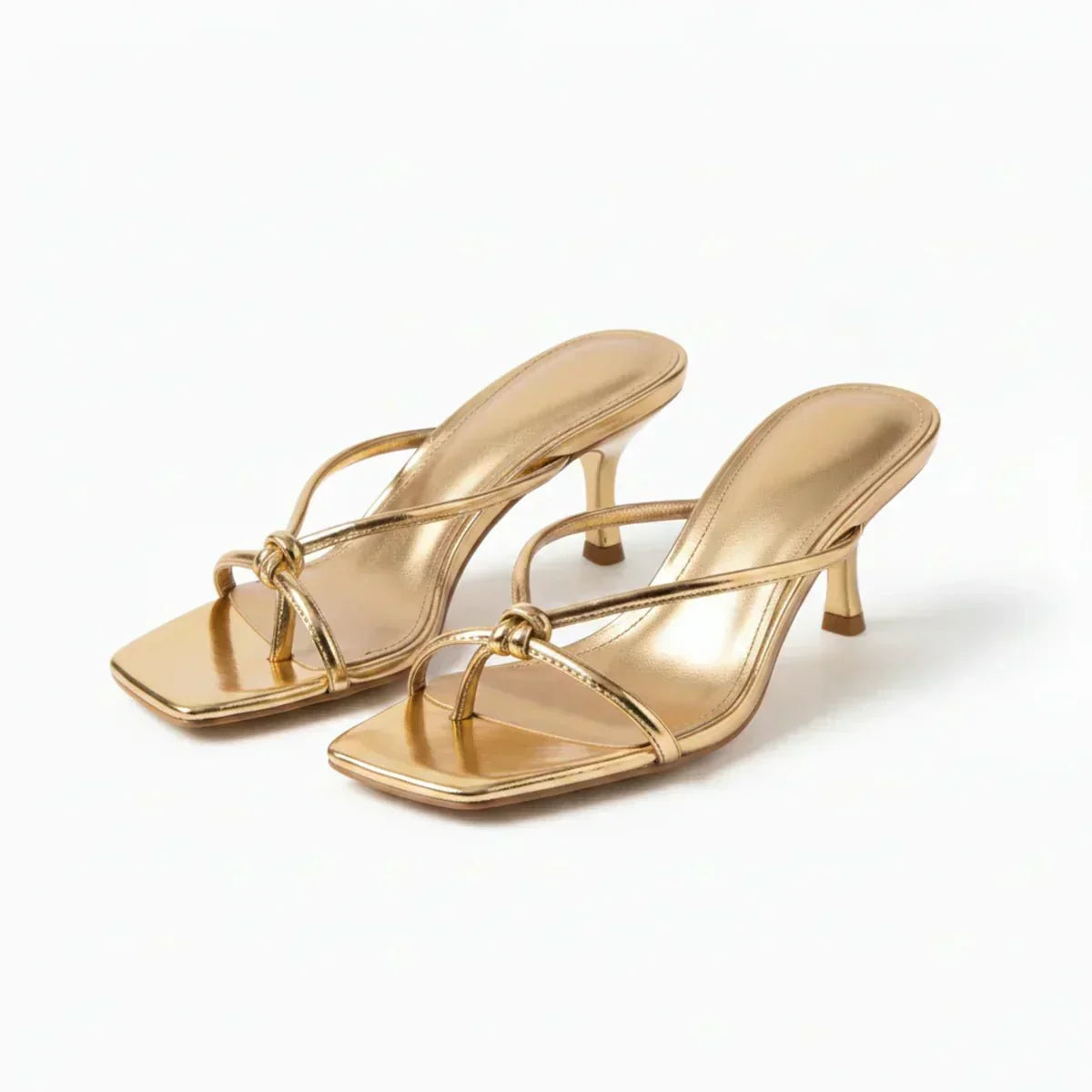 Orthopedische sandalen met hak voor dames - gekruiste band, stabiele hak, open vierkante neus