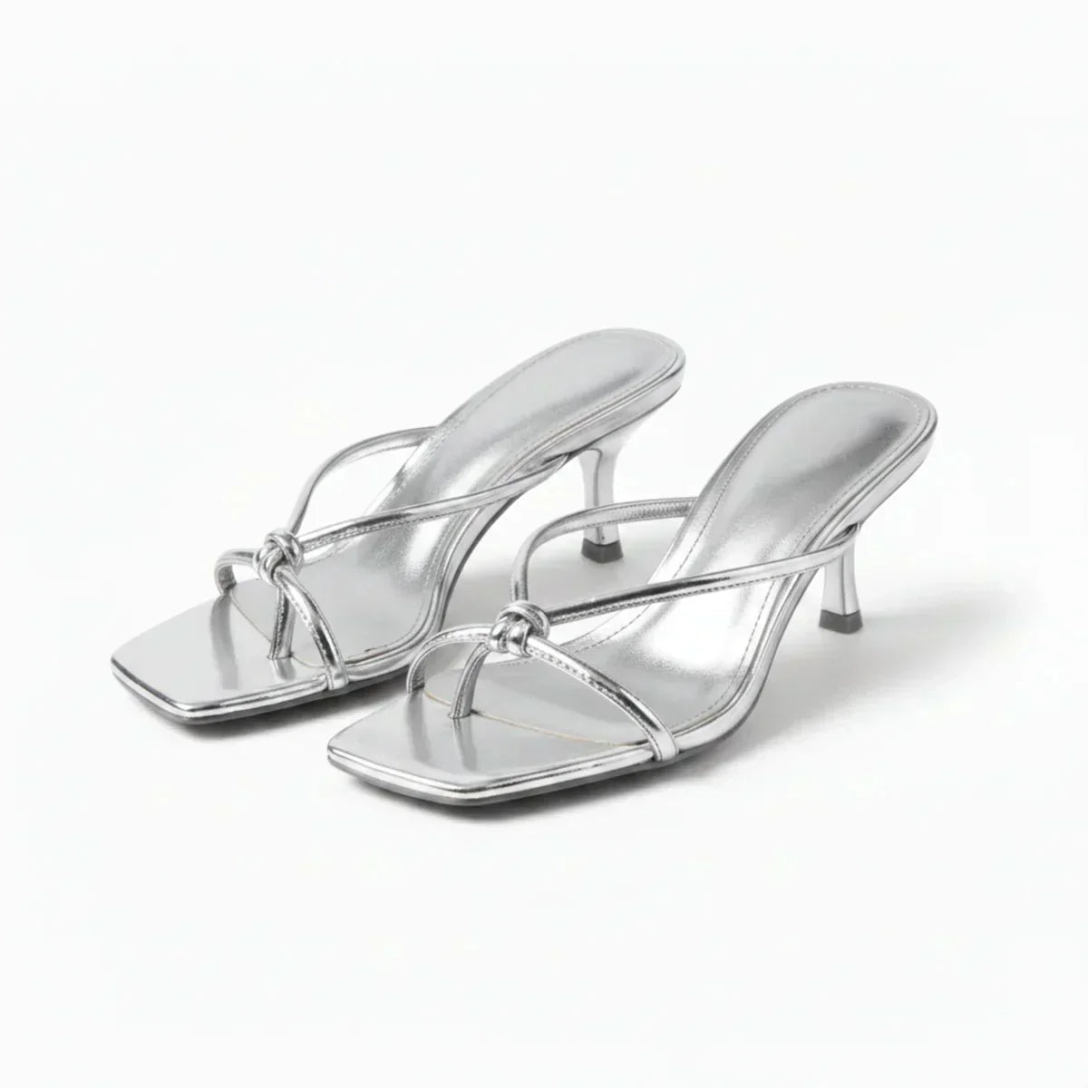 Orthopedische sandalen met hak voor dames - gekruiste band, stabiele hak, open vierkante neus