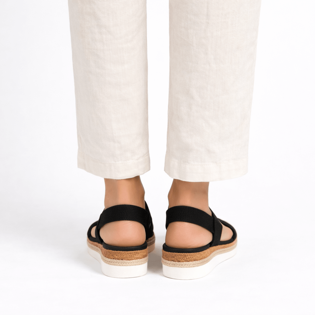 Sandales compensées orthopédiques pour femmes - Brides réglables, assise plantaire absorbant les chocs, soutien de la voûte plantaire
