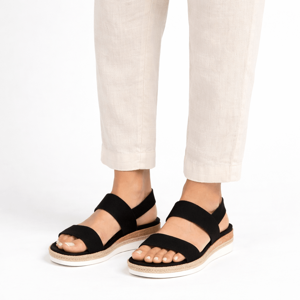 Sandales compensées orthopédiques pour femmes - Brides réglables, assise plantaire absorbant les chocs, soutien de la voûte plantaire
