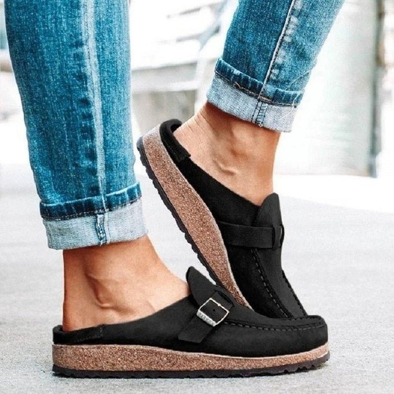 Orthopedische instapschoenen voor dames - comfortabele stof en ondersteunende demping