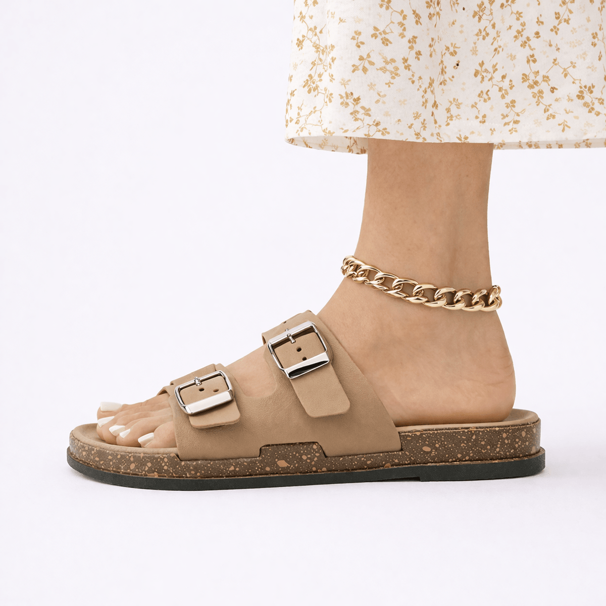Women's Open-Back Sandals Featuring Independent Buckle Adjustments