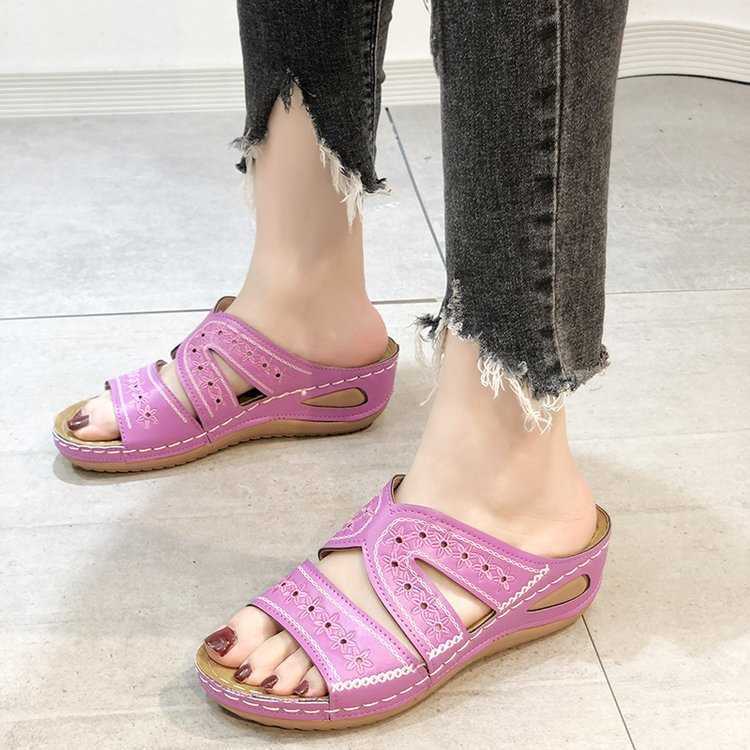 Orthopädische Sommerschuhe für Damen – individuell anpassbares Komfortfußbett, vollständig verstellbare Größe