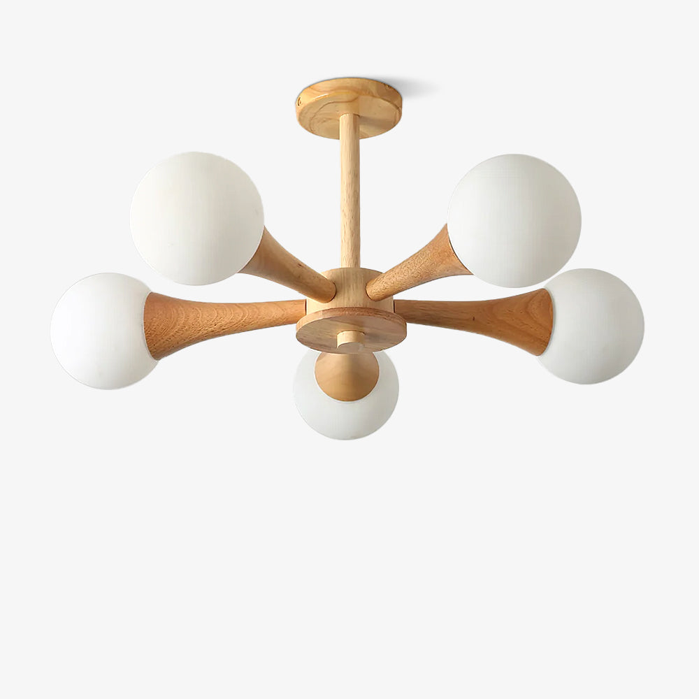 Liora Warm Glow Wood And Glass Ceiling Pendant For Small Spaces