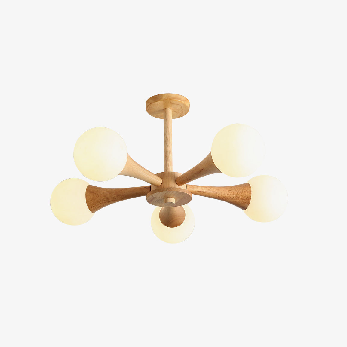 Liora Warm Glow Wood And Glass Ceiling Pendant For Small Spaces