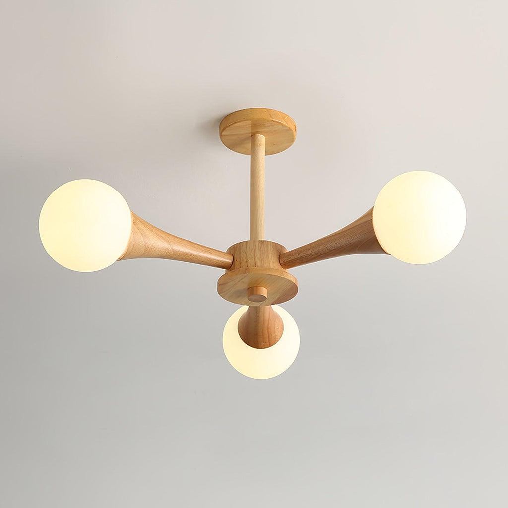 Liora Warm Glow Wood And Glass Ceiling Pendant For Small Spaces