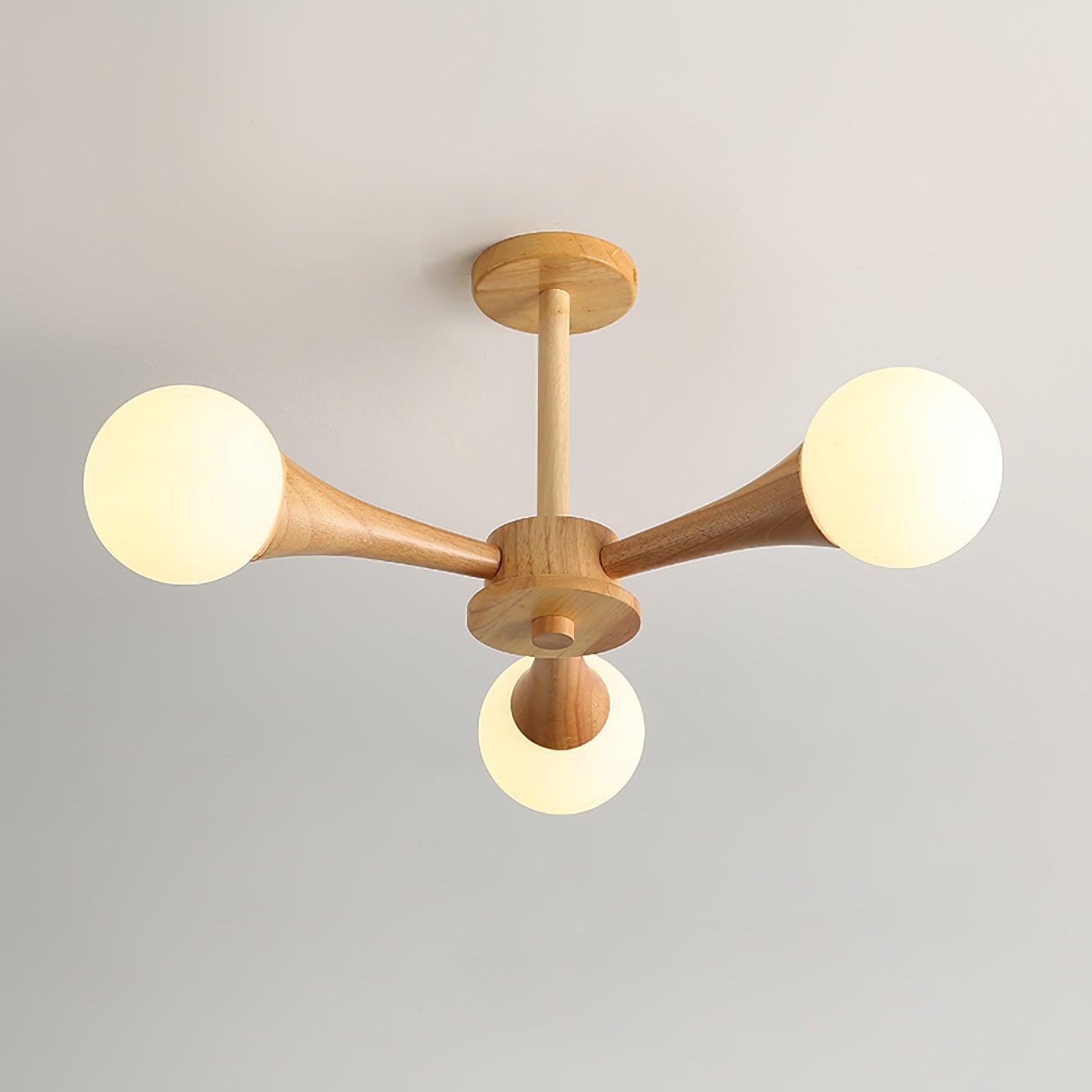 Liora Warm Glow Wood And Glass Ceiling Pendant For Small Spaces