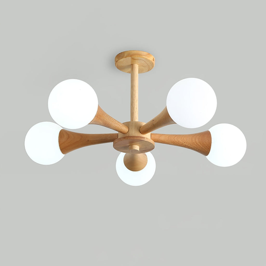 Liora Warm Glow Wood And Glass Ceiling Pendant For Small Spaces