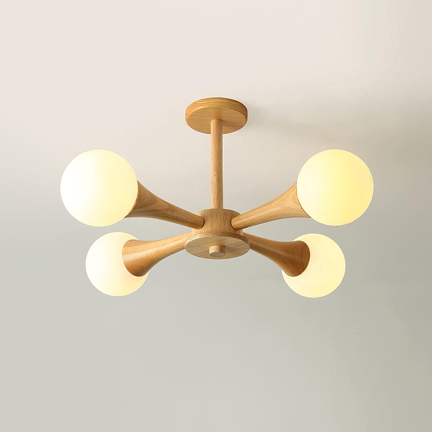 Liora Warm Glow Wood And Glass Ceiling Pendant For Small Spaces
