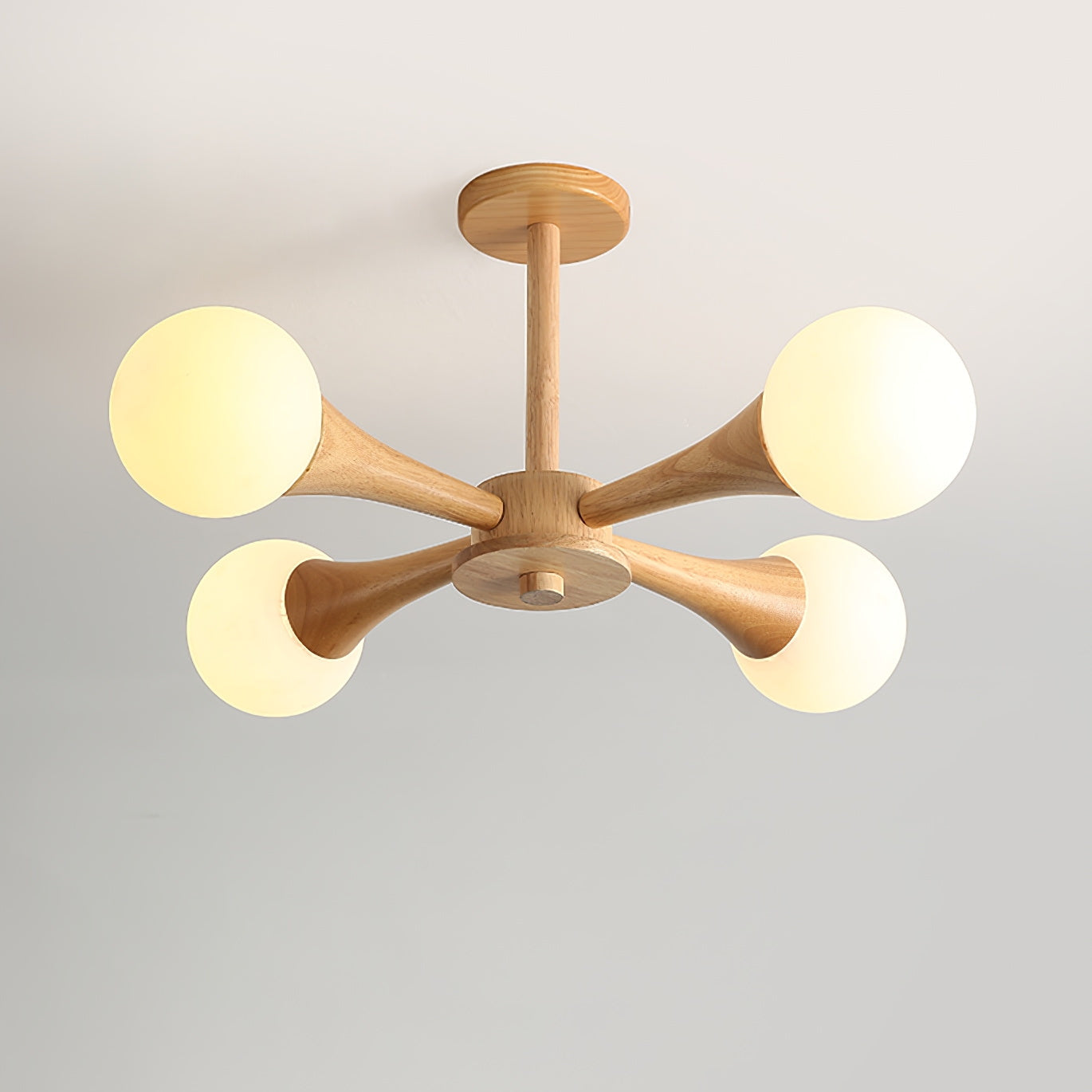 Liora Warm Glow Wood And Glass Ceiling Pendant For Small Spaces