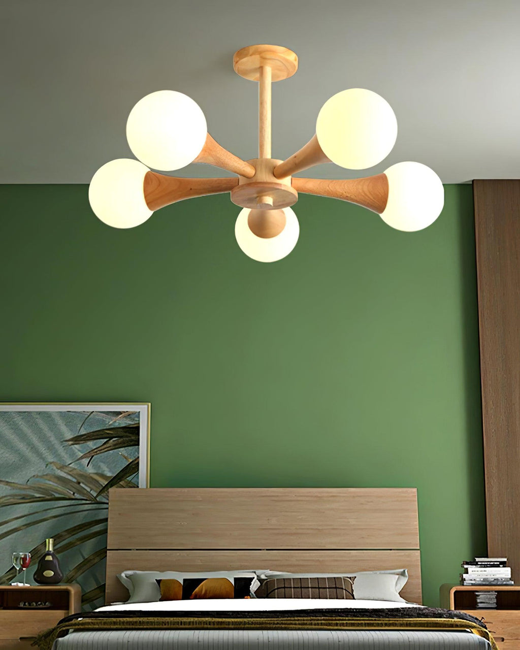 Liora Warm Glow Wood And Glass Ceiling Pendant For Small Spaces