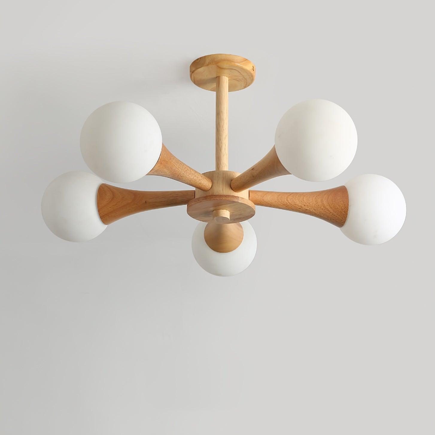 Liora Warm Glow Wood And Glass Ceiling Pendant For Small Spaces