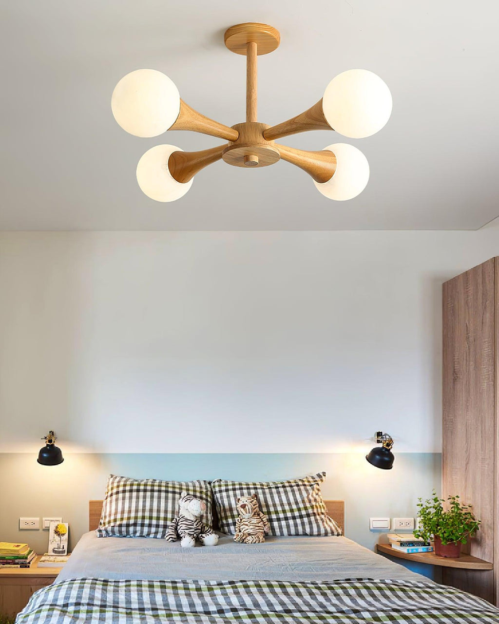 Liora Warm Glow Wood And Glass Ceiling Pendant For Small Spaces