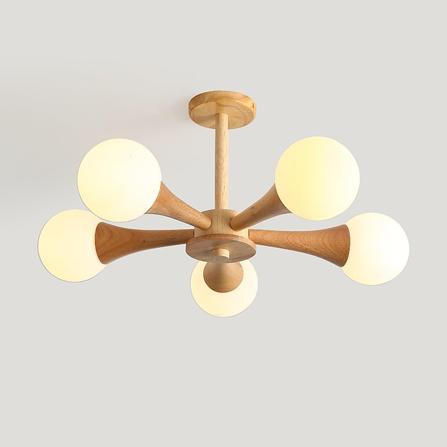 Liora Warm Glow Wood And Glass Ceiling Pendant For Small Spaces