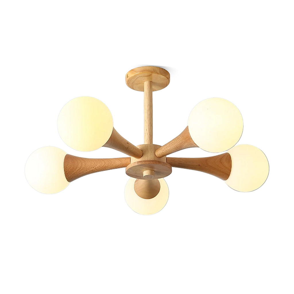 Liora Warm Glow Wood And Glass Ceiling Pendant For Small Spaces